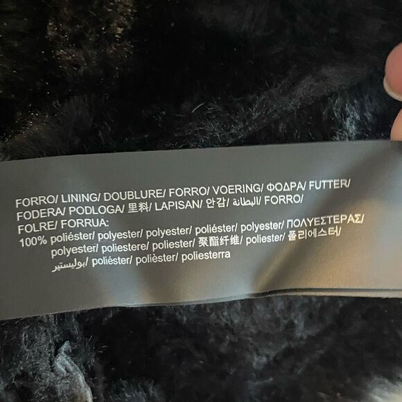 Pull & Bear Double-Faced Vegan Suede Jacket Black Faux Fur Lined Buckle Detail X - Picture 9 of 13